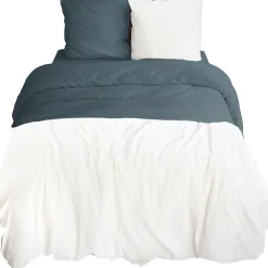 Parure de lit 3 pièces 260x240 cm microfibre et sherpa SHERPA Bleu>Linnea Clearance