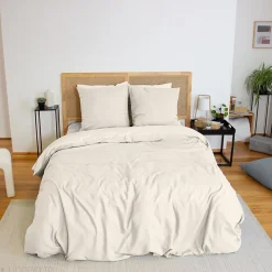 Linnea Parure de lit 3 pièces 260x240 cm microfibre SENSATION FLANELLE beige* Parure De Lit
