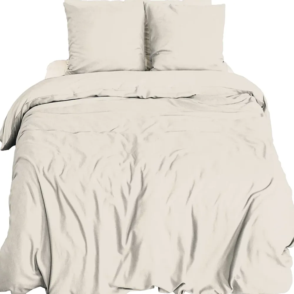 Linnea Parure de lit 3 pièces 260x240 cm microfibre SENSATION FLANELLE beige* Parure De Lit