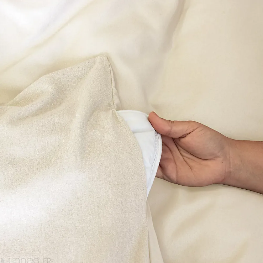 Linnea Parure de lit 3 pièces 260x240 cm microfibre SENSATION FLANELLE beige* Parure De Lit