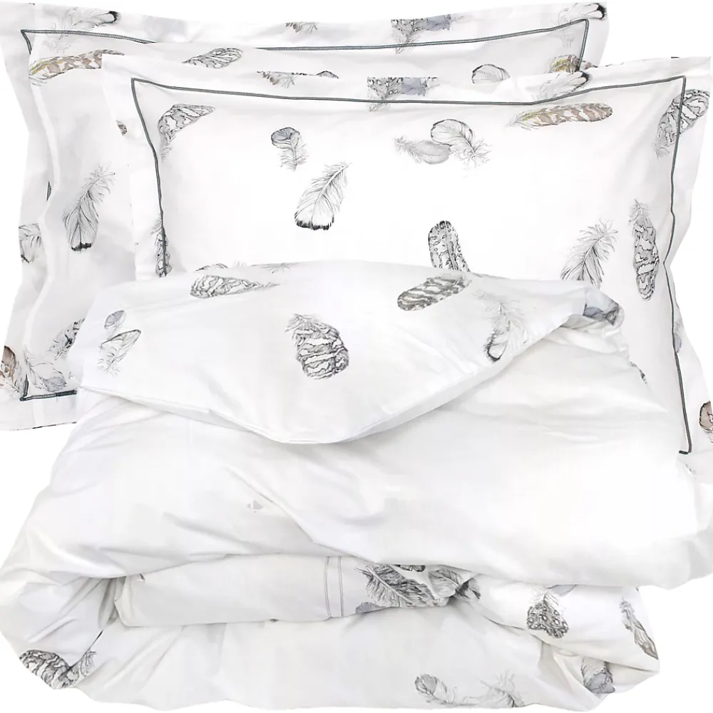 Linnea Parure de lit 3 pièces 280x240 cm taies 50x70 cm percale PLUMES* Parure De Lit
