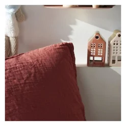 Parure de lit - TODAY - 123671 - 2 personnes - 260x240cm - Gaze de coton unie - Terracotta>Todays Tools Best