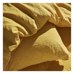 Parure de lit - TODAY - 123668 - 2 personnes - 240x220cm - Gaze de coton unie - Ocre>Todays Tools Hot