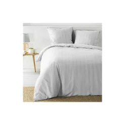 Parure de Lit 240 x 220 cm + 2 Taies Microfibre Unie CLÉO Blanc>Promolinge Best