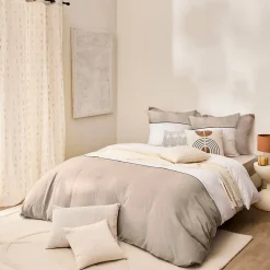 Parure de lit 240 x 220 cm Coton 57 fils & coton tissé GABRIELLE><noscript><img width=