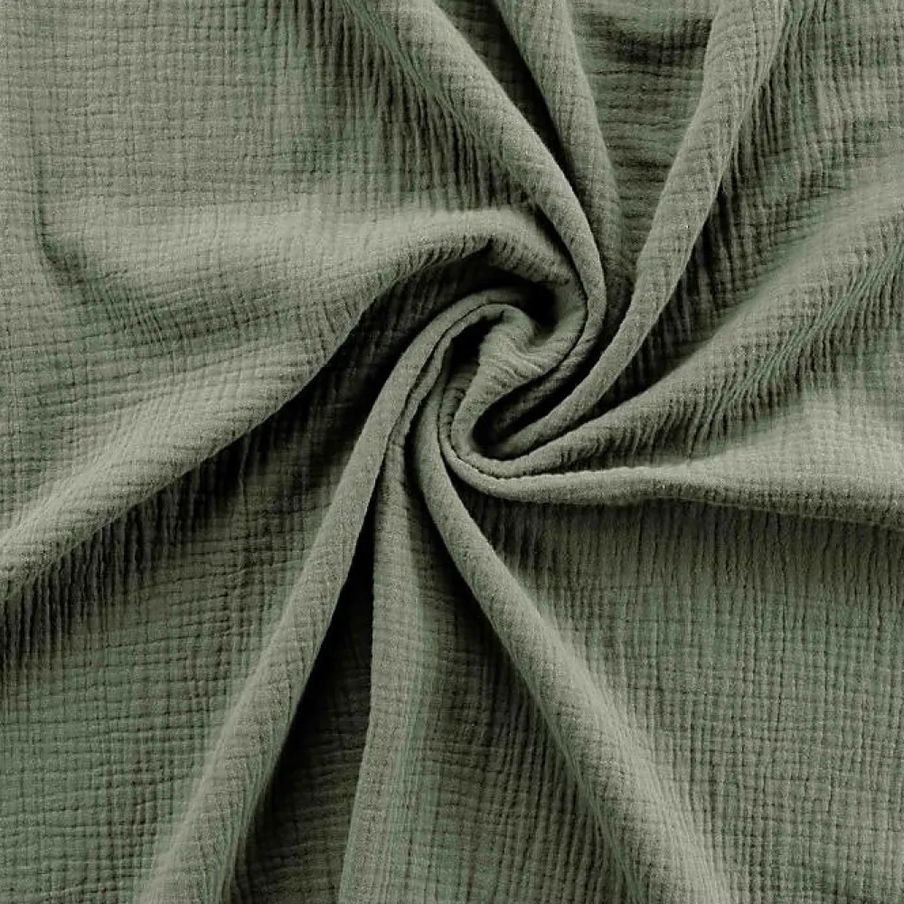 Douceur D'Intérieur Parure de lit 140 x 200 cm double gaze coton uni 57 fils Angelia Kaki* Parure De Lit