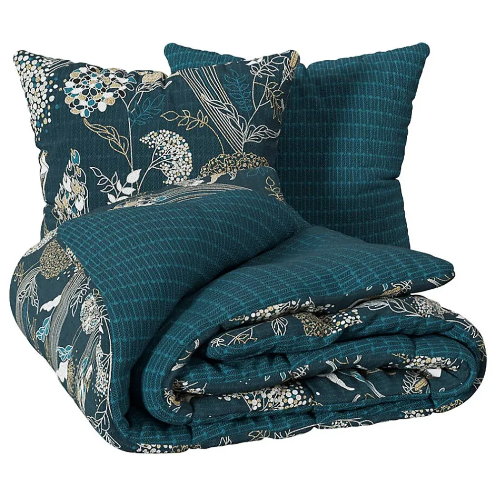 Atmosphera Créateur D'Intérieur Parure de lit Art Déco Paon en coton 240x220 cm - Atmosphera* Parure De Lit