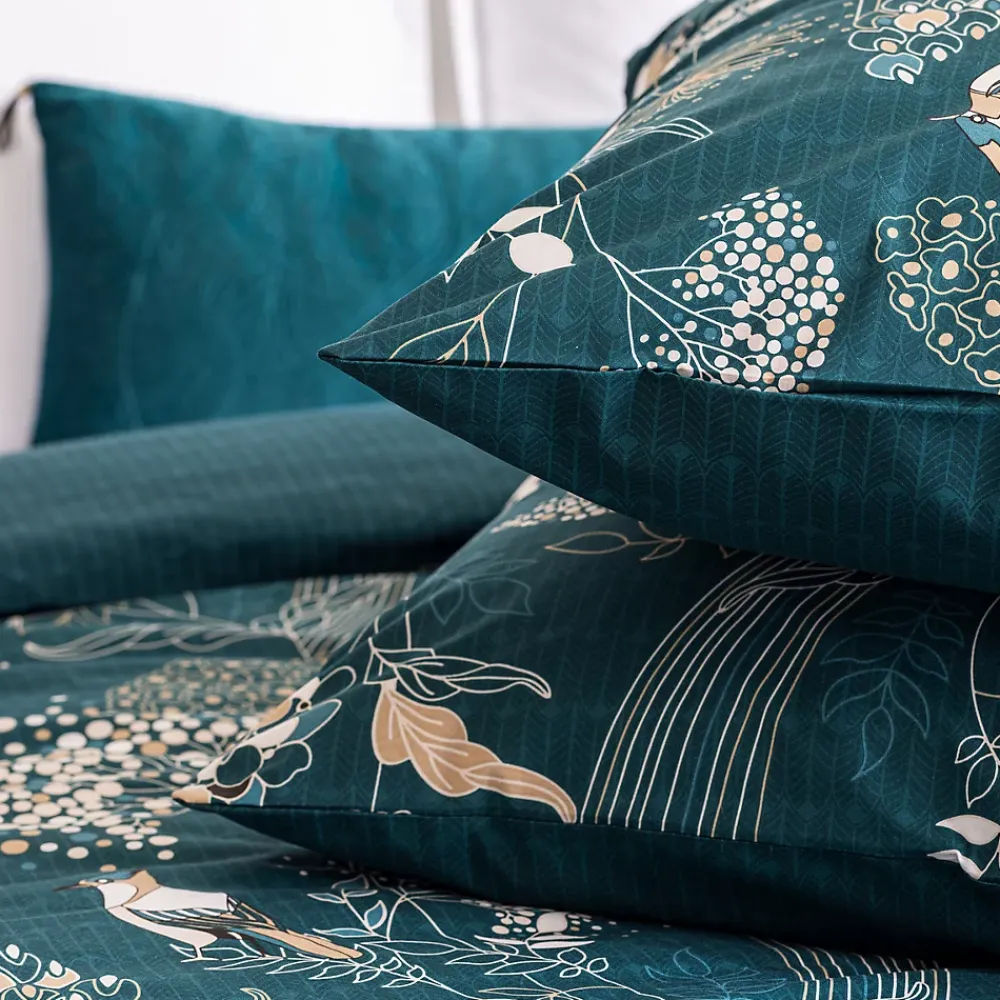 Atmosphera Créateur D'Intérieur Parure de lit Art Déco Paon en coton 240x220 cm - Atmosphera* Parure De Lit