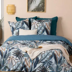 Parure de lit aux impressions bleutées (240x220 cm - Bleu)>Atmosphera