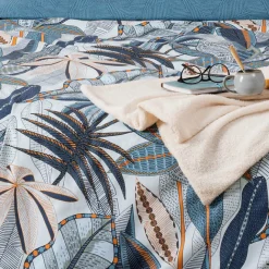 Parure de lit aux impressions bleutées (240x220 cm - Bleu)>Atmosphera