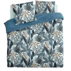 Parure de lit aux impressions bleutées (240x220 cm - Bleu)><noscript><img width=
