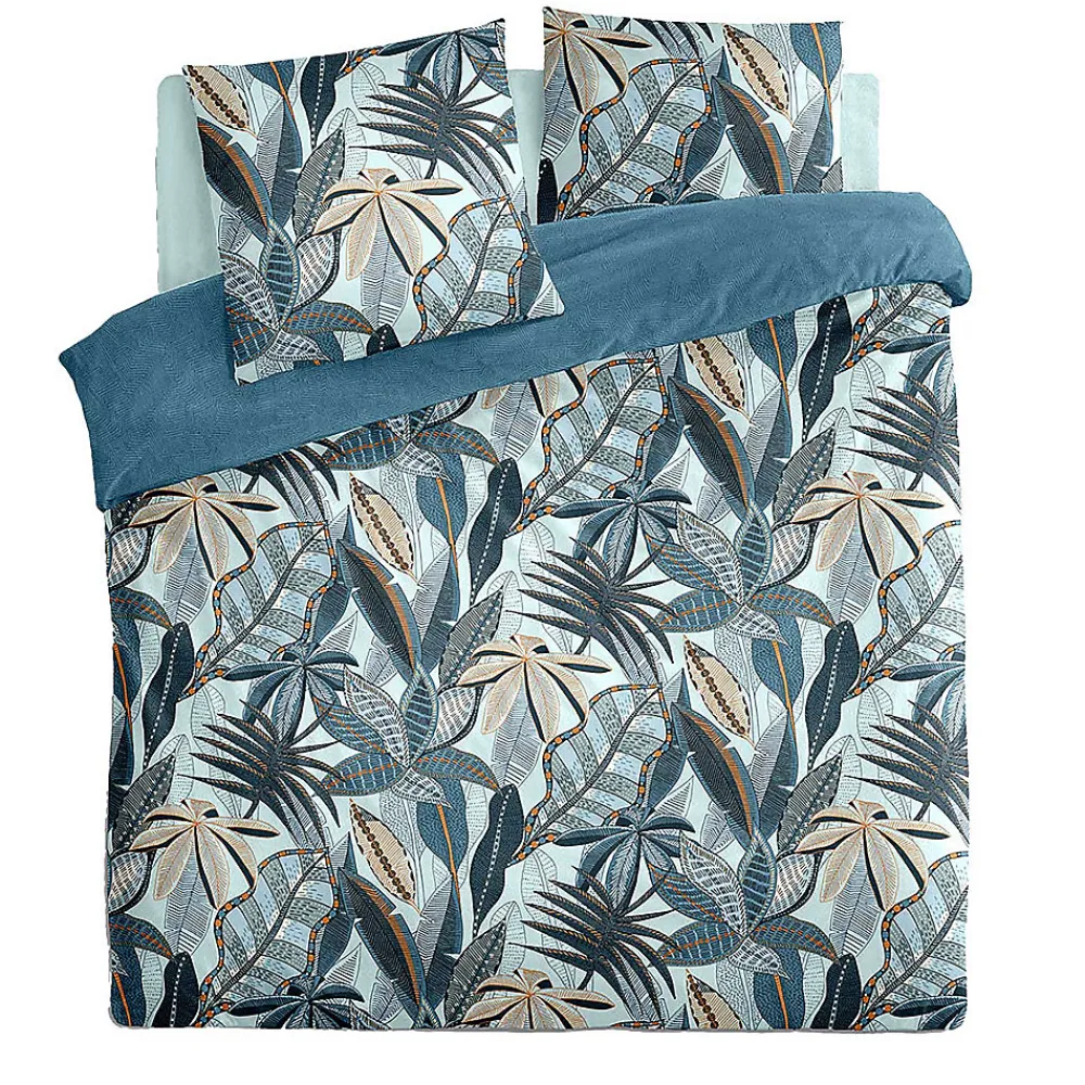 Parure de lit aux impressions bleutées (240x220 cm - Bleu)>Atmosphera