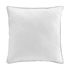 Douceur D'Intérieur Parure de lit blanche galon pompons beiges (240x220 cm - Blanc)* Parure De Lit