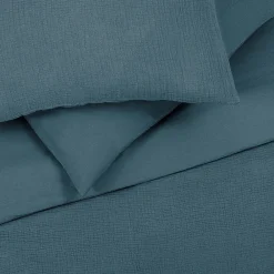 Parure de lit double en gaze de coton 260x240cm><noscript><img width=