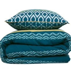 Parure de lit double ethnique en microfibre lavée 200x200cm><noscript><img width=