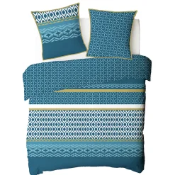 Parure de lit double ethnique en microfibre lavée 200x200cm><noscript><img width=