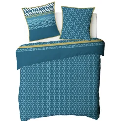 Parure de lit double ethnique en microfibre lavée 200x200cm><noscript><img width=