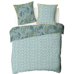 Future Home Parure de lit double palmiers en microfibre lavée 240x220cm* Parure De Lit