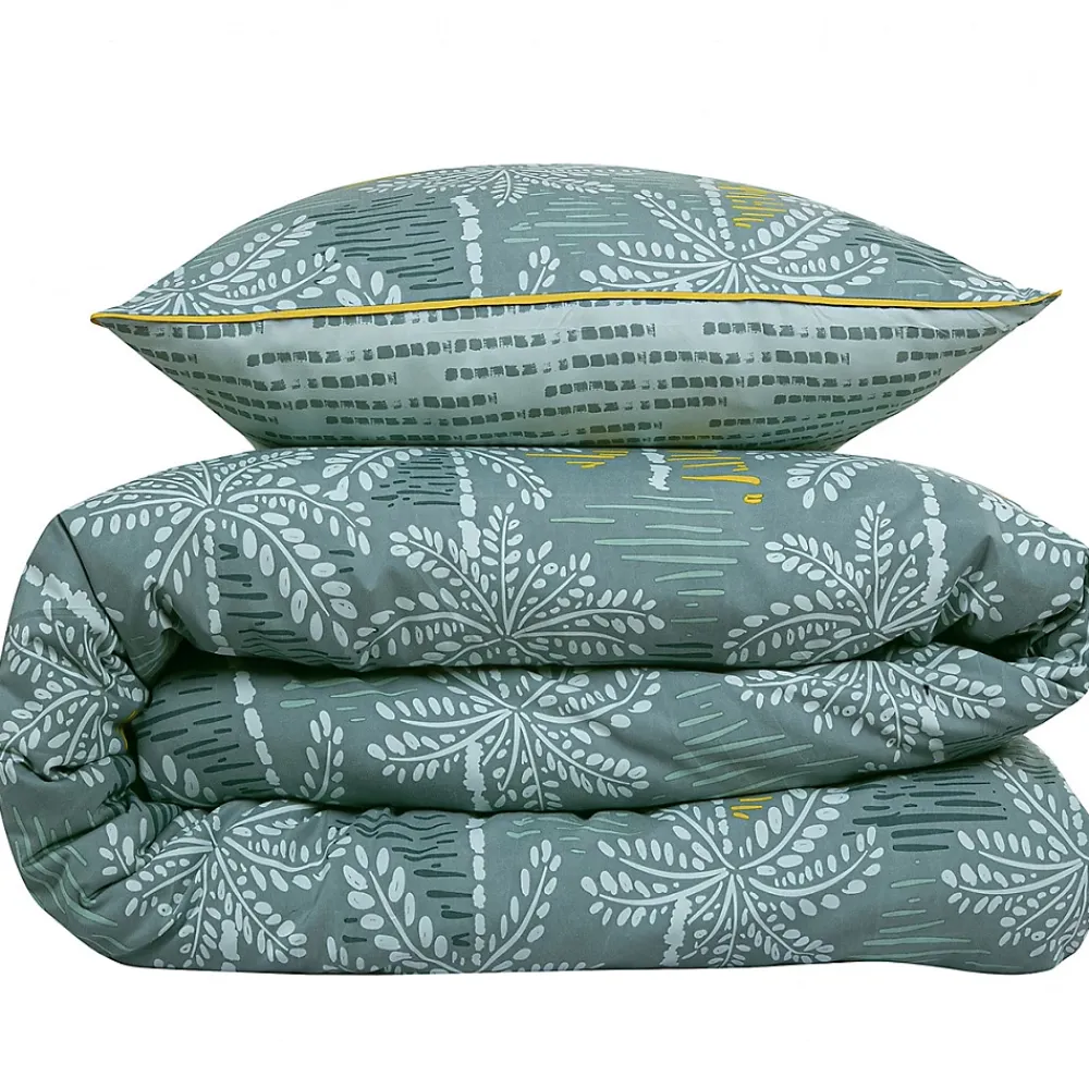 Future Home Parure de lit double palmiers en microfibre lavée 200x200cm* Parure De Lit
