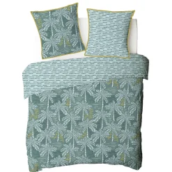 Future Home Parure de lit double palmiers en microfibre lavée 200x200cm* Parure De Lit
