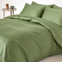 Parure de lit en coton égyptien bio 400 fils vert mousse, 135x200cm ->Homescapes Discount