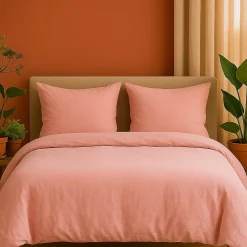 Promolinge Parure de lit en Gaze de Coton 240x260cm 260x240cm Rose* Parure De Lit