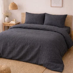 Parure de lit en Gaze de Coton 240x260cm 260x240cm anthracite>Promolinge Best