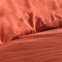 Douceur D'Intérieur Parure de lit en gaze de coton (260x240 cm - Terracotta)* Parure De Lit