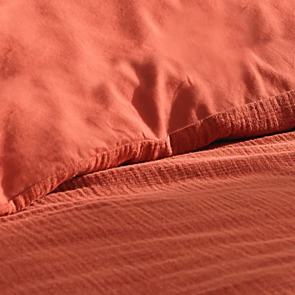 Douceur D'Intérieur Parure de lit en gaze de coton (260x240 cm - Terracotta)* Parure De Lit