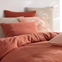 Douceur D'Intérieur Parure de lit en gaze de coton (260x240 cm - Terracotta)* Parure De Lit