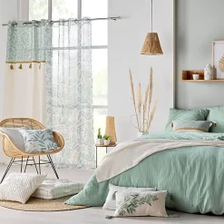 Parure de lit en gaze de coton (260x240 cm - Sauge)><noscript><img width=