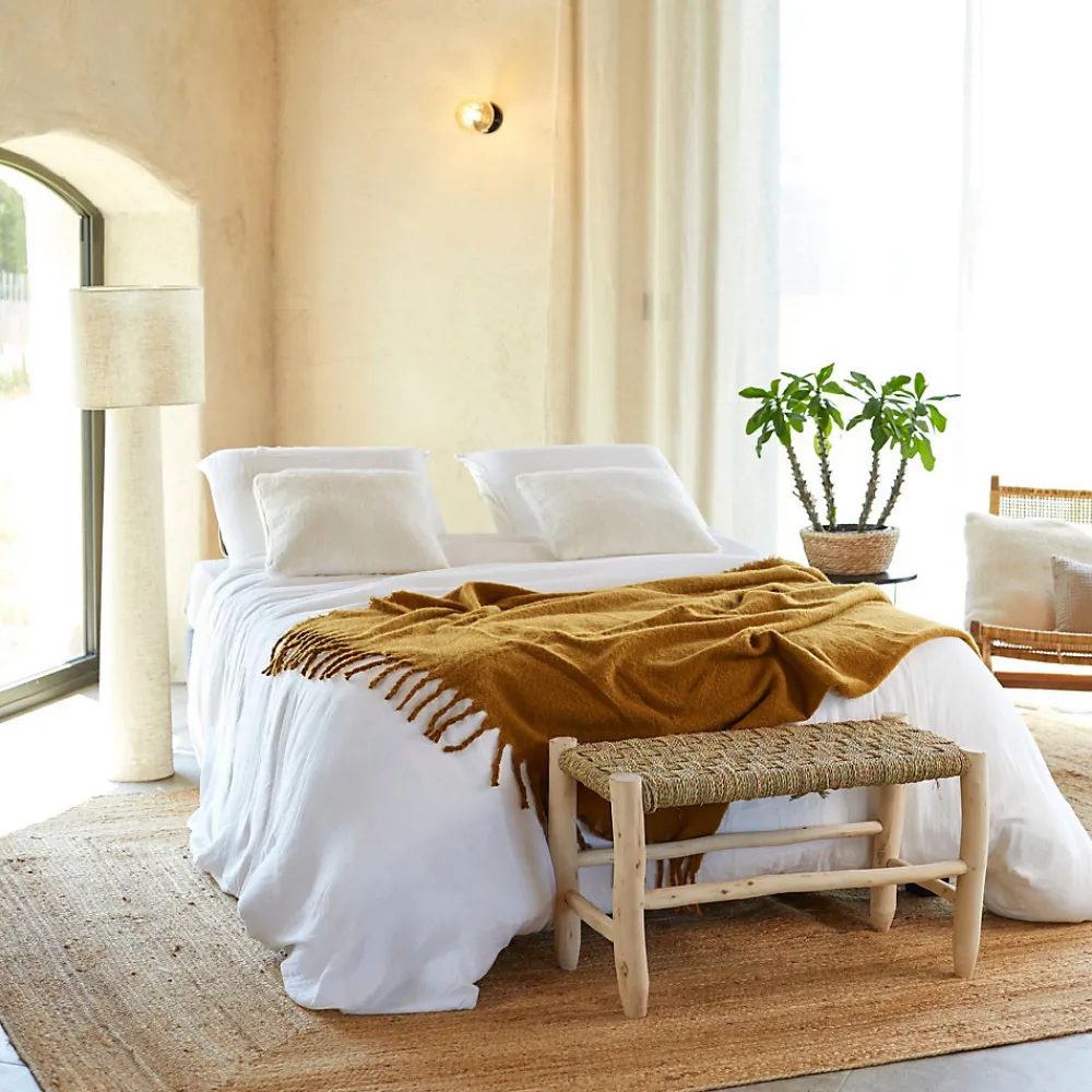 Parure de lit en gaze de coton (260x240 cm - Blanc)>Douceur D'Intérieur Online