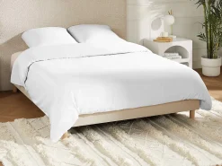 Vente-unique Parure de lit en satin 108 fils/cm² - Housse de couette 220 x 240 cm + 2 taies d'oreiller 63 x 63 cm - Blanc - TALORA de PALACIO* Housse De Couette