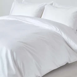 Parure de lit en satin de coton égyptien 1000 fils blanc, 240x220cm ->Homescapes Sale