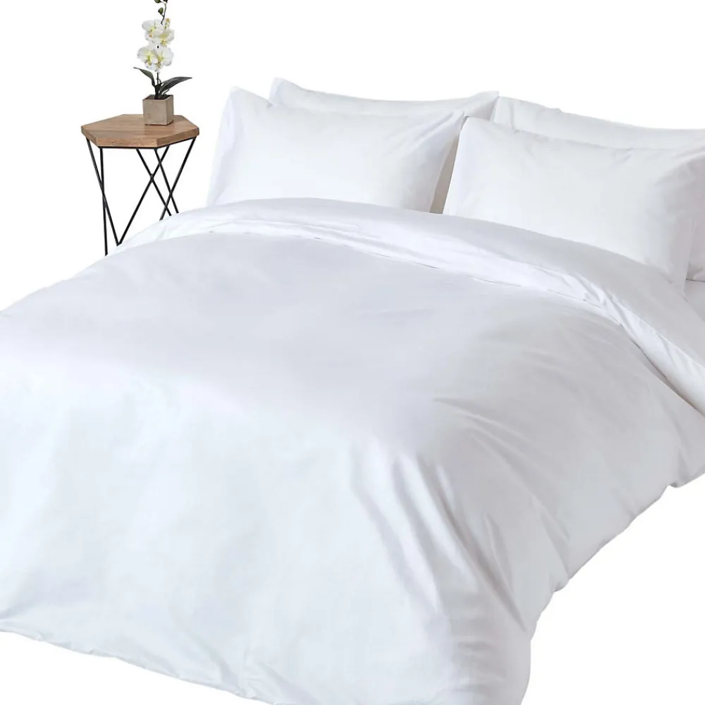 Parure de lit en satin de coton égyptien 1000 fils blanc, 260x220cm ->Homescapes Online