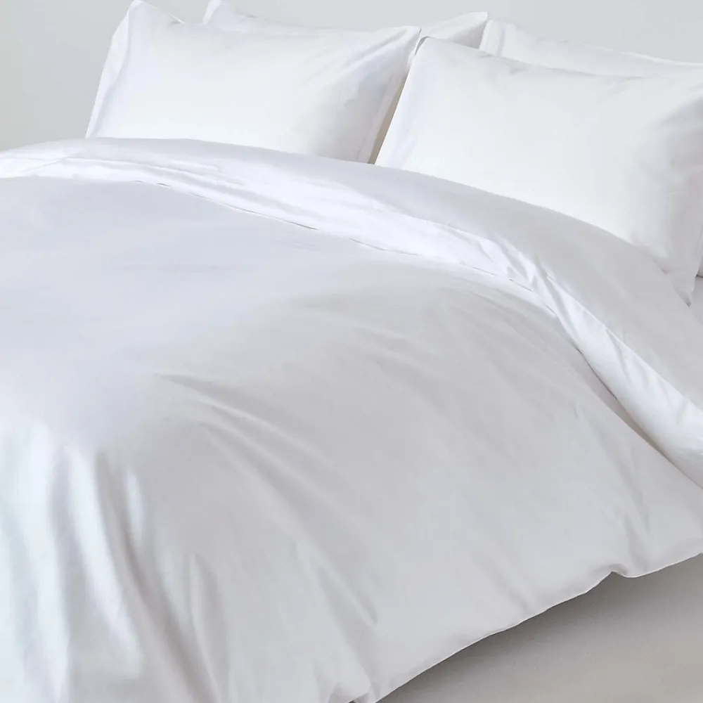 Parure de lit en satin de coton égyptien 1000 fils blanc, 260x220cm ->Homescapes Online