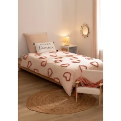 Atmosphera Parure de lit enfant Amour en coton tufté* Parure De Lit