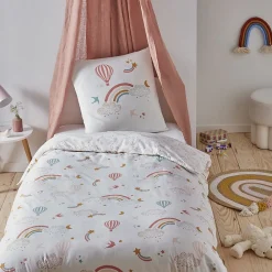 Parure de lit enfant en coton imprimé arc-en-ciel 140x200cm>Future Home Sale