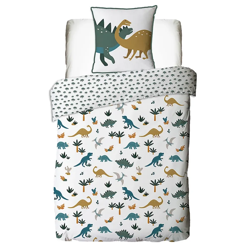 Future Home Parure de lit enfant en coton imprimé dinosaure 140x200cm* Parure De Lit