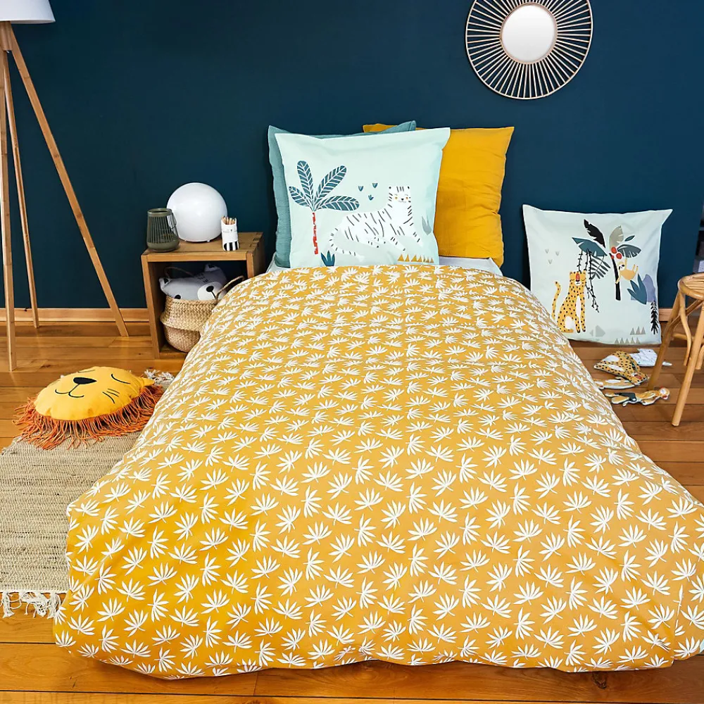 Parure de lit enfant JUNGLE MANIA 140x200 cm microfibre vert>Linnea Hot