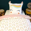 Côté Déco Parure de lit enfant Licorne avec oreilles rembourrées - 100% coton 57 fils/cm²* Parure De Lit