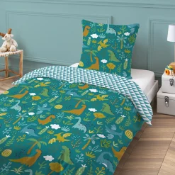 Future Home Parure de lit enfant réversible imprimé Dinosaure 140x200cm* Parure De Lit