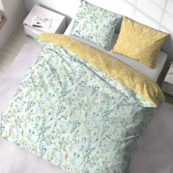 Linnea Parure de lit FLORISSANE 240x220 cm 100% polyester microfibre vert 3 pièces* Parure De Lit