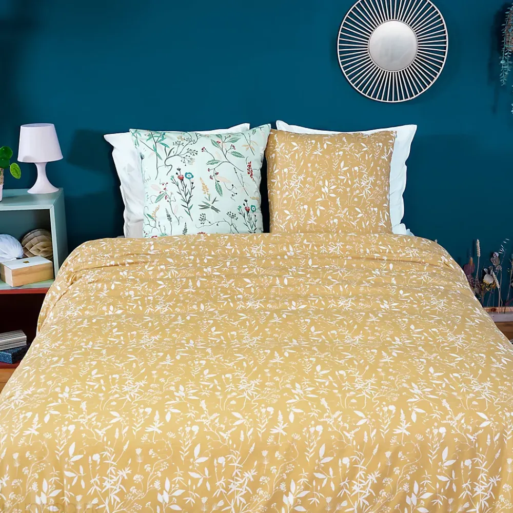 Linnea Parure de lit FLORISSANE 240x220 cm 100% polyester microfibre vert 3 pièces* Parure De Lit