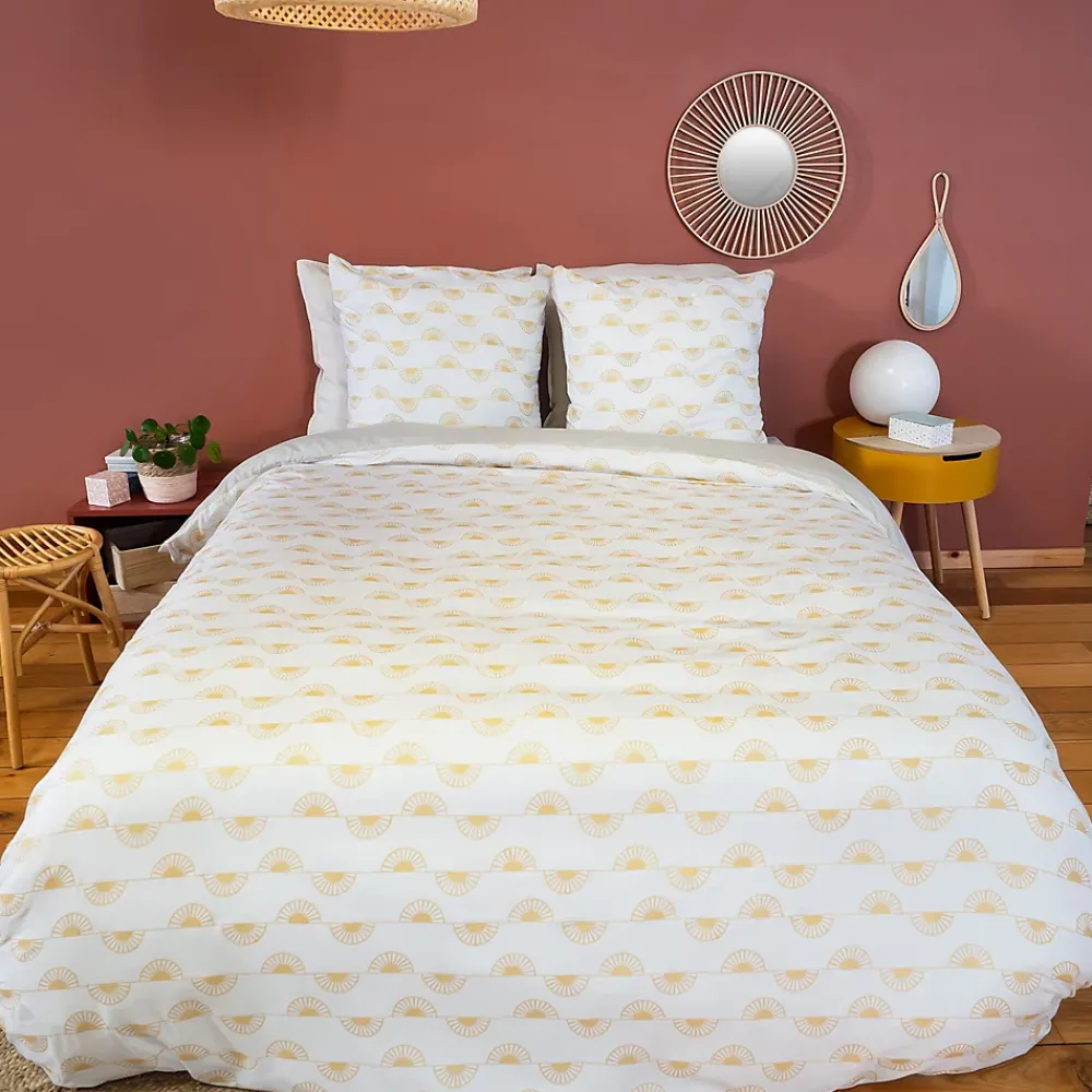 Linnea Parure de lit HELIS 240x220 cm 100% polyester microfibre blanc 3 pièces* Parure De Lit