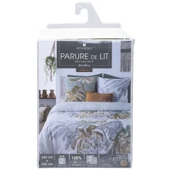 Atmosphera Parure de Lit imprimé Monstera en 240 x 220* Parure De Lit