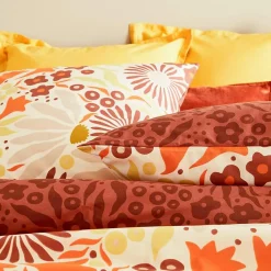 Atmosphera Créateur D'Intérieur Parure de lit imprimée Daisie marron 240x220cm - Atmosphera* Boutis, Couvre-Lit, Édredon