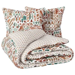 Atmosphera Créateur D'Intérieur Parure de lit imprimée Ikat 240x220cm - Atmosphera* Boutis, Couvre-Lit, Édredon