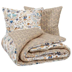 Atmosphera Créateur D'Intérieur Parure de lit imprimée Kilda beige lin 260x240cm - Atmosphera* Boutis, Couvre-Lit, Édredon
