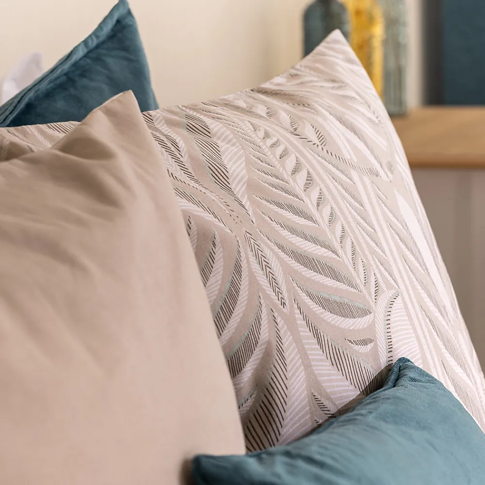 Parure de lit imprimée Nalh 240x220cm beige lin - Atmosphera>Atmosphera Créateur D'Intérieur Clearance